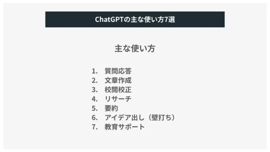 Chat GPTの主な使い方7選